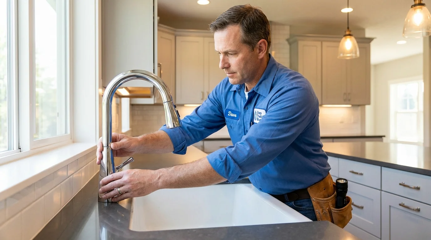 Kitchen faucet installation by Johns Plumbing LLC in South Lebanon